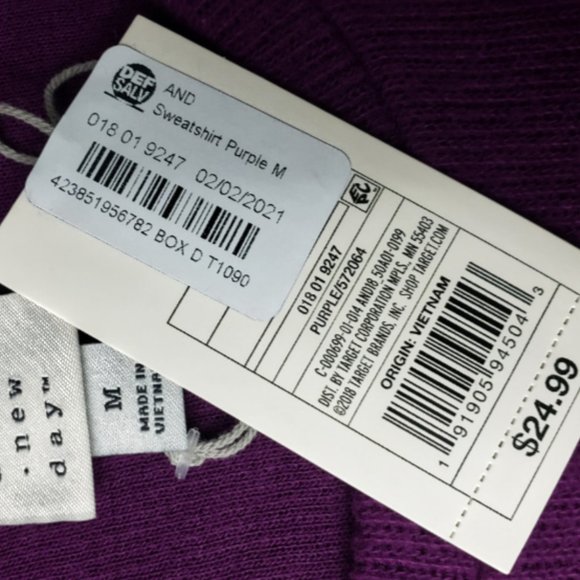 A New Day Purple Ruffle Long Sleeve Sweater Top Size: Medium New With Tags - Picture 9 of 9